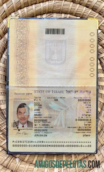 Visual fotográfico do Israel Pass (presente em 2012) exemplo real